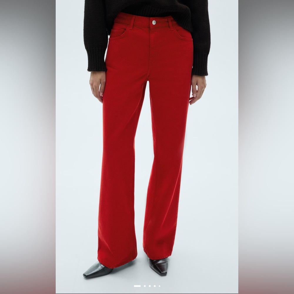 Red High Rise Jeans